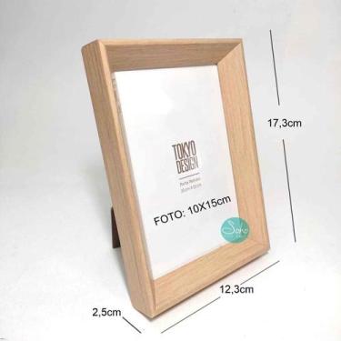 Imagem de Porta Retrato Basic Tokyo Design Moldura MDF 10x15cm, Cerejeira