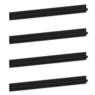 Imagem de Kit 4 Puxadores 49,3cm Para Balcão Cozinha 150cm Veneza Multimóveis Mp3086 Preto