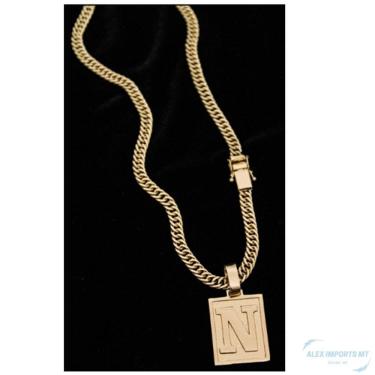 Imagem de Colar Grumet Duplo Pingente Com A Inicial Para Nomes Com N