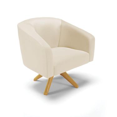 Imagem de Cadeira Sala De Jantar Giratória Ma30 Stella Sintético D03 - D'rossi Cor Bege