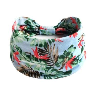 Imagem de Faixa De Cabelo Feminina Boho Com Estampa Floral, Larga, Antiderrapant