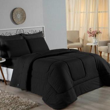 Imagem de Kit Edredom Dupla Face + Jogo De Lençol Solteiro Nobre 5 Peças Malha 1