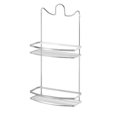 Imagem de Porta Shampoo e Sabonete Duplo Laminado Suporte de Registro sem Furo Cromado - Kit com 2 unidades