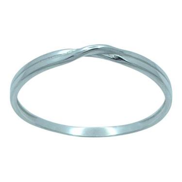 Imagem de Anel em Prata 925 Torcido com Zircônias - Design Elegante - Justino Ri