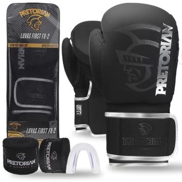 Imagem de Kit Luva De Boxe Muay Thai First Fx2 + Bandagem + Bucal + Bolsa - Pretorian-Unissex