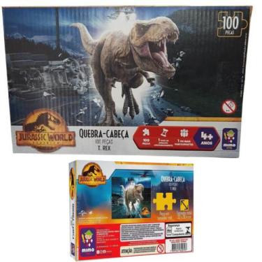 Imagem de Jogo Quebra Cabeça 100pç Dinossauro Jurassic World Diversão  - Mimo To