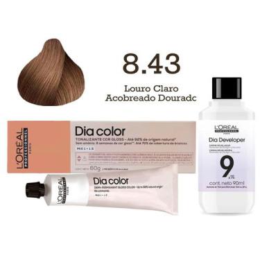 Imagem de Tonalizante Dia Color 8.43 Louro Claro Acobreado Dourado + Emulsão Rev