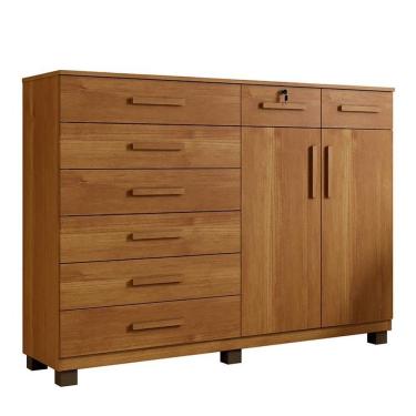 Imagem de Comoda New Triunfo Quarto Com 8 Gavetas E 2 Portas Cinamomo Cinamomo