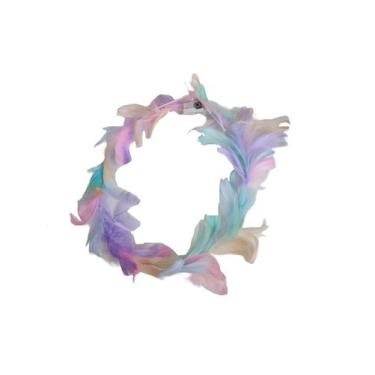 Imagem de Tiara Guirlanda Anjo Branco Com Penas Led Fantasia- Kit 5Un - Lynx