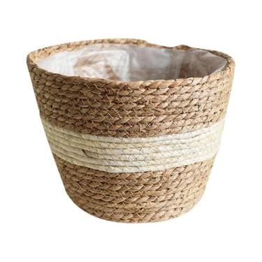 Imagem de Cestas De Armazenamento E Vasos De Flores De Palha De Junco Tecidos À 