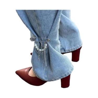 Imagem de Tornozeleira Feminina Elegante Com Corrente De Pérolas Imitadas E Fran