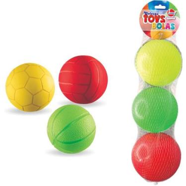 Imagem de Bola Infantil TOYS Bolinhas de Vinil N4 Mini Pacote com 03