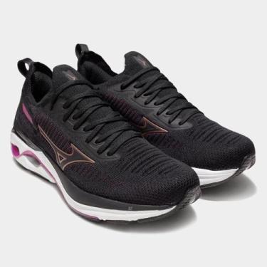 Imagem de Tênis Mizuno Wave Mirai 7 Feminino, Preto, Bordô, 34