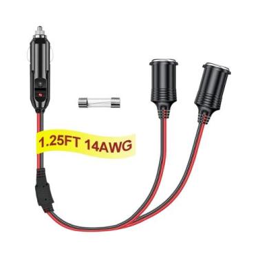 Imagem de Cabo Extensor Divisor De Carregador Para Acendedor De Cigarros 12V 24V