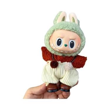 Imagem de Conjunto De Roupa Para Boneca Labubu De Vinil 17cm: Vestido De Bolinha