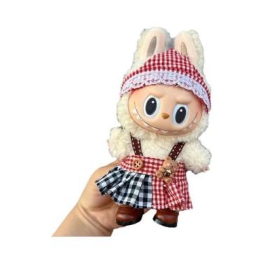Imagem de Conjunto De Roupa Para Boneca Labubu De Vinil 17cm: Vestido De Bolinha