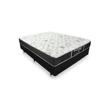 Imagem de Cama Box Viúva 128 Tecido Sintético Preto com Colchão de Molas Sleep B