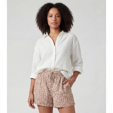 Imagem de Short Feminino Com Cós E Laço Infinita Cor Marrom, M, Marrom