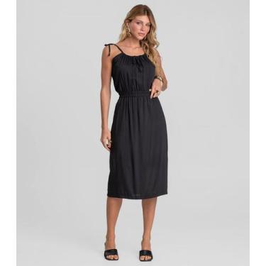 Imagem de Vestido Midi Feminino De Alça Em Viscose Dianna Preto, M, Preto