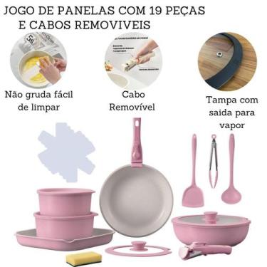 Imagem de Jogo De Panelas 5 Peças Antiaderente Indução Gás Conjunto Revestido Ce