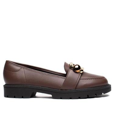 Imagem de Mocassim Feminino Beira Rio Detalhe Dourado Marrom, Marrom, 36