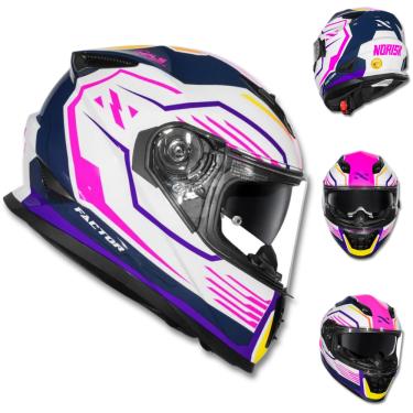 Imagem de Capacete NORISK ff302 Soul Factor Branco Rosa