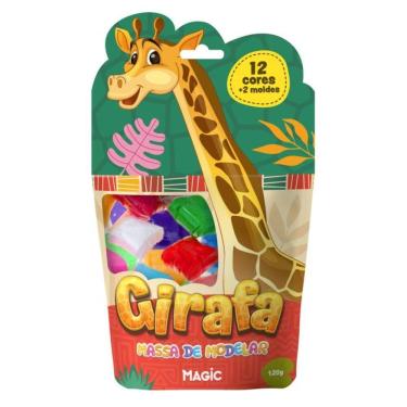 Imagem de Massa de modelar 12 cores 2 moldes girafa