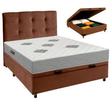 Imagem de Conjunto Cama Box Bau + Cabeceira + Colchão Casal D28 Confort Premium 