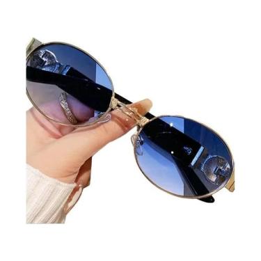 Imagem de Óculos De Sol Unissex Polarizados UV400 Com Armação Oval E Lentes Espe