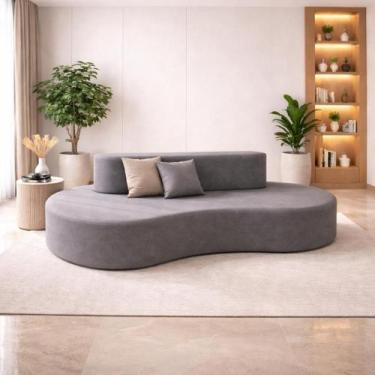 Imagem de Sofá Orgânico Curvo Bouclê 1,80m Confortável Design Moderno - B BALAQU