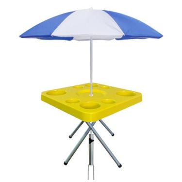 Imagem de Mesa Praia Petisqueira 44 Cm E Sup. Guarda-sol Chão Cores - Riomar Equ