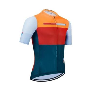 Imagem de Camisa De Ciclismo Masculina De Verão Com Manga Curta MTB Rápido Secag