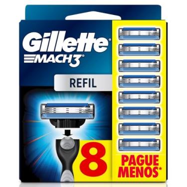 Imagem de Gillette Mach3 - Carga para Aparelho de Barbear, Leve 8 Pague 6 (o pacote pode variar)