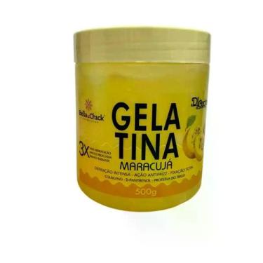 Imagem de Gelatina Bella Chick Dicacho Maracujá 500g para Definir e Fixar Cachos