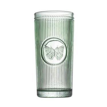 Imagem de Jogo de 6 copos altos Borboleta Cristal verde 350ml -L Hermitage - L'H
