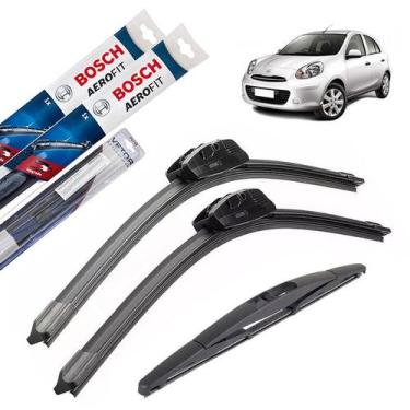 Imagem de Limpador Para-brisa Nissan March 2015 2016 2017 + Traseira - Bosch - V