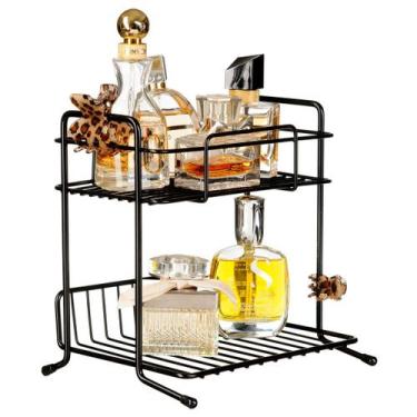 Imagem de Suporte 2 Andares Aço Inox Prateleira Banheiro Maquiagem Pia - PGB