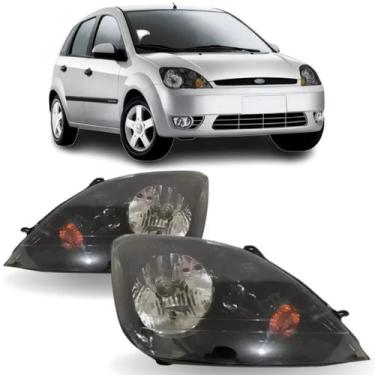Imagem de Par farol fiesta hatch  2003 04 05 06 2007 máscara negra - BBS