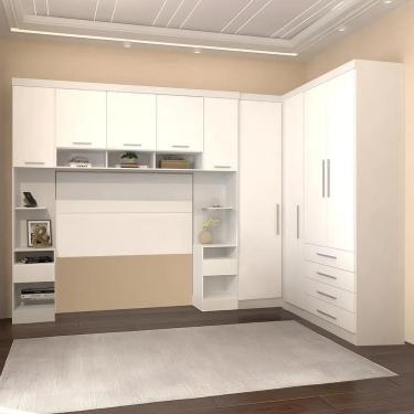 Imagem de Guarda Roupa Queen Modulado Cp09 Taiga Branco L01 - Mpozenato