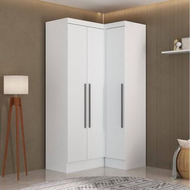 Imagem de Quarto Completo 3 Portas 4 Gavetas 2 Peças Viena Espresso Móveis Branco