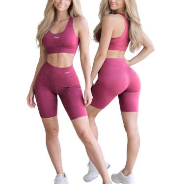 Imagem de Conjunto Anna Estilo Ciclista Top Short esportivo Para atividades físicas feminino-Femi...