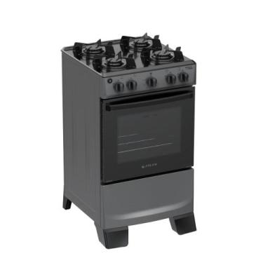 Imagem de Fogão 4 Bocas com Mesa Esmaltada Atlas Mônaco Lustro, Titanium, Bivolt