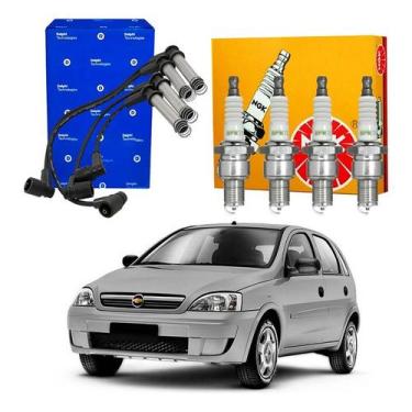 Imagem de Kit Vela Cabo Ngk Corsa Novo 1.4 Flex 2007 A 2012 - Axios