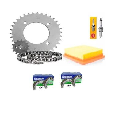 Imagem de Kit Revisão Relação/freios/filtros/ar/vela Nova Pop 110 I - COBREQ