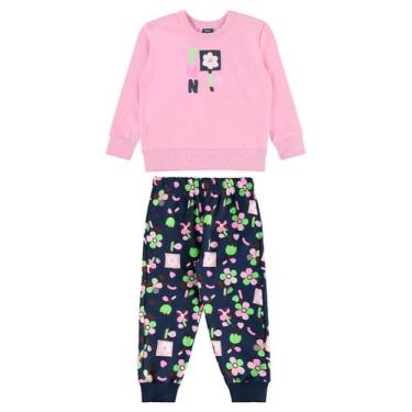 Imagem de Conjunto Infantil em Moletom Florido Bee Loop, Rosa