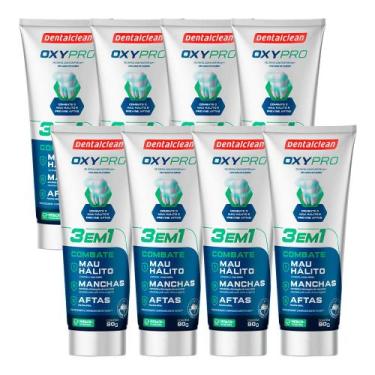 Imagem de Kit 8 Pasta de Dente Gel 90g Oxypro Combate Manchas Aftas Creme Gel De
