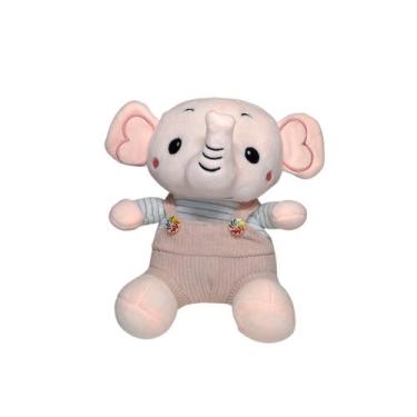 Imagem de Elefante Baby de Pelúcia com Suspensório 20cm - Sunn Toys, Rosa