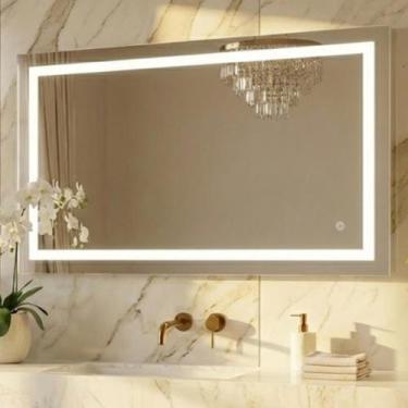 Imagem de Espelho 70x50 horizontal ou vertical 50x70 LED 3 cores fria 6500 neutr