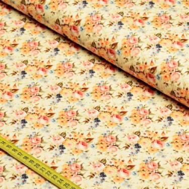Imagem de Tecido Matelassê : Floral Bege (0,50x1,50) - Fabricart