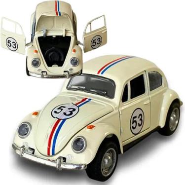 Imagem de Miniatura Carrinho Fusca Herbie Fricção Colecionável Metal - Genérico,